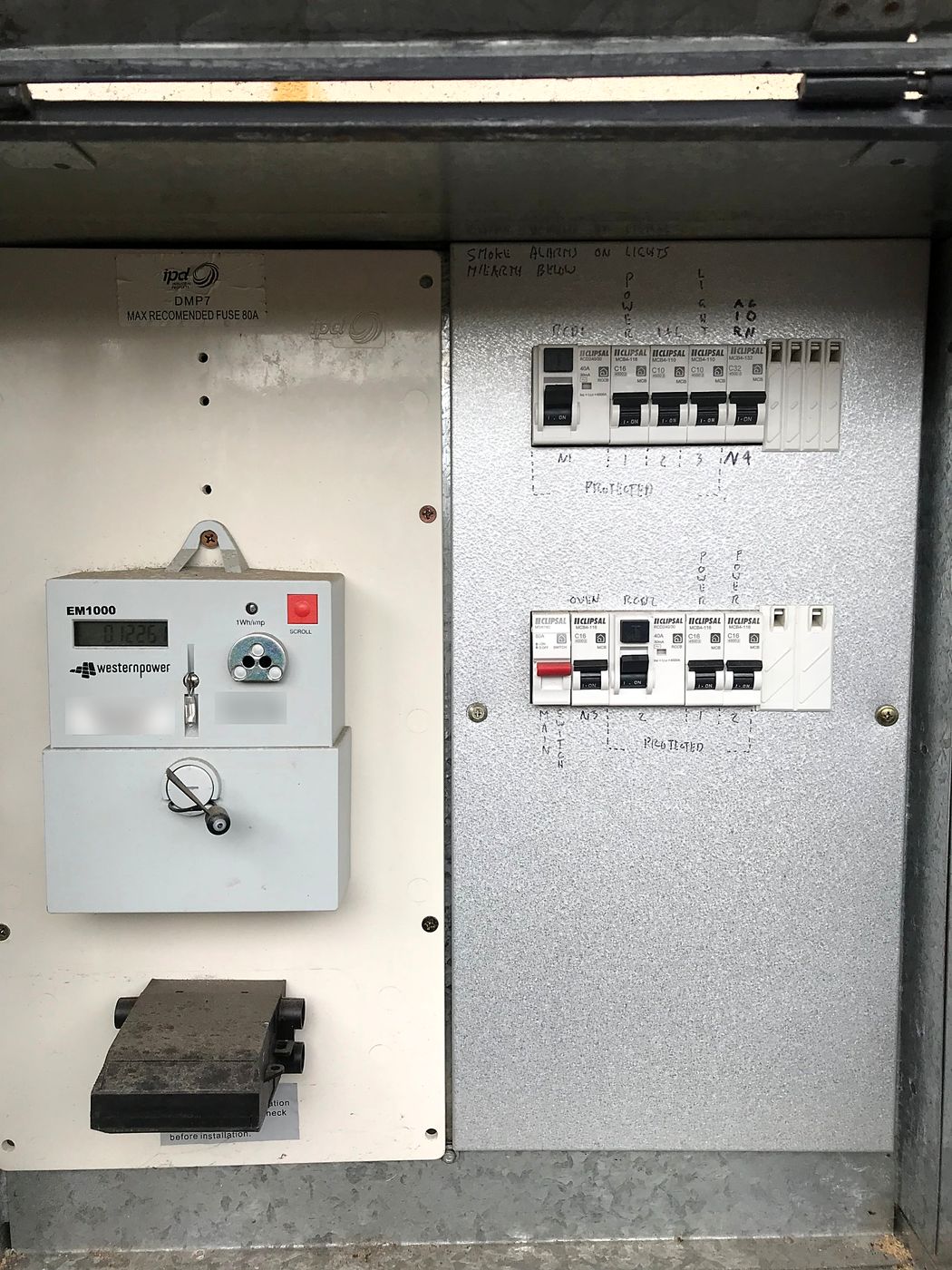 New switchboard with RCD protection and labelled circuits